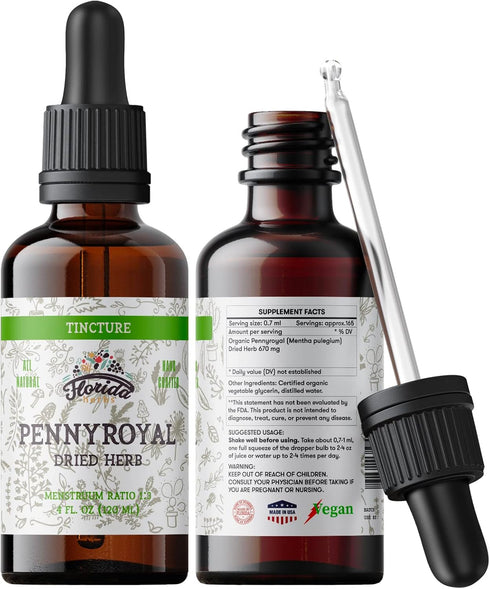 Organic Pennyroyal Tincture, 2 oz Pennyroyal Extract (Mentha pulegium) Dried Herb, Non-GMO