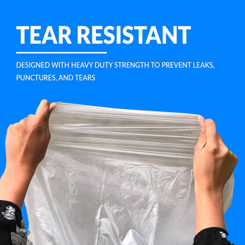 Reli. SuperValue Heavy Duty Trash Bags, 55-60 Gallon, Clear, 50 Count, Made in USA, Multi-Use Garbage Bags