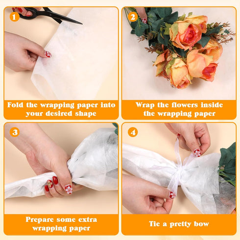 Jxiwfvl 38 11.8 Inch Packaging, Sheets Korean Flower Wrapping Paper, Cotton Bouquet Wrapping Tissue Paper, Waterproof