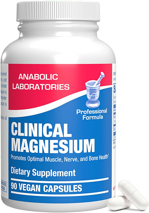 Triple Magnesium Complex 400 mg, 90 Vegan Capsules, Clinical Magnesium Supplement for Optimal Muscle, Nerve, and Bone