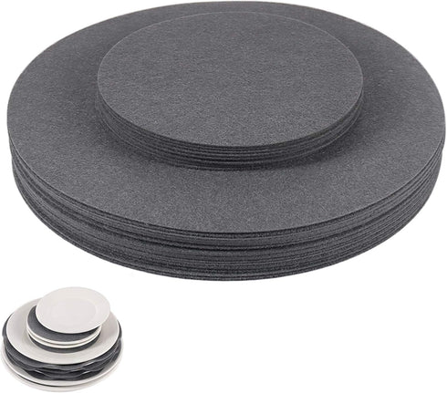 Soft Felt Plate Protectors, Set of 30 with 2 Different Sizes, Dish Protectors Pads for Cookware Storage