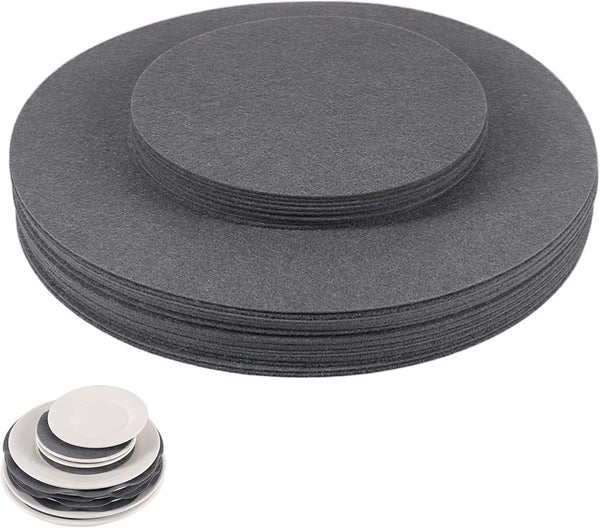 Soft Felt Plate Protectors, Set of 30 with 2 Different Sizes, Dish Protectors Pads for Cookware Storage