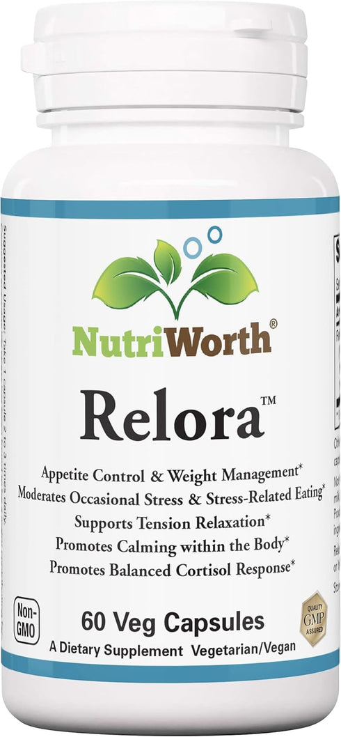 Relora Stress & Weight Management Supplement, 300MG Vegetable Capsules, 60 Servings per Bottle