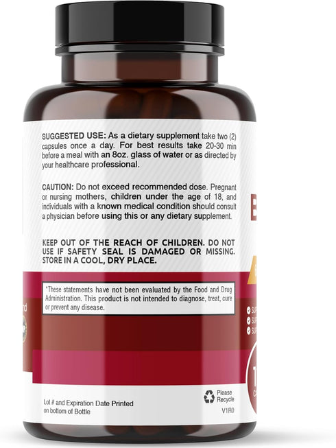 healblend Organic Nitric Oxide Beet Root Capsules 1300mg - Nitric Oxide Booster, Support Immune System - 120 Count