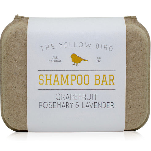 The Yellow Bird Solid Bar Shampoo Soap, Grapefruit, Rosemary, Lavender, Mild Natural Ingredients