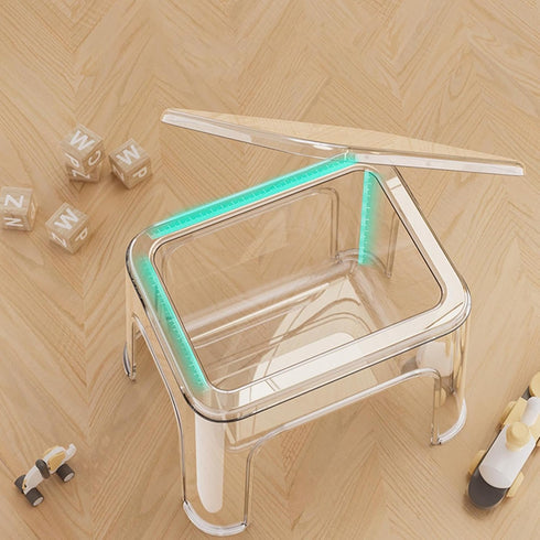 Generic 1000g Stool for Shower - Clear Bathrooms Chair with Storage, PET Resin Waterproof Bench, Transparent Heavy Duty
