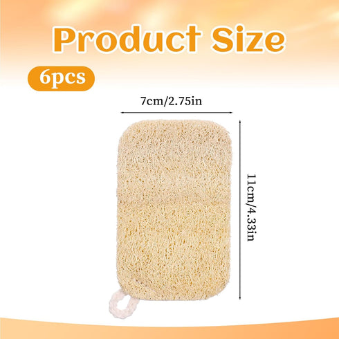 Yuomeaz 6 Sponge,2.3 4,3 Inches PCS Natural Loofah Dish * Loofah Kitchen Sponge,Eco Sponges Kitchen,Natural Sponges