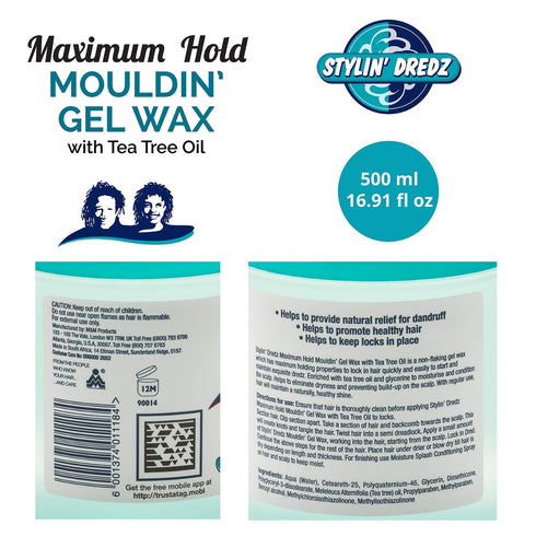 Mouldin' Gel Wax with Tea Tree Oil - Twist n Lock - Maximum hold (500 ml, Single)
