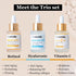 Anti-Aging Face Serum Trio, 20% Vitamin C, Hyaluronic Acid, 2.5% Retinol Serum - 3 Bottles x 1 Fl Oz | Brightening &