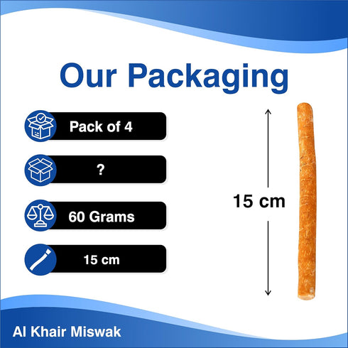 Al Khair Peelu Miswak Stick, Natural Toothbrush for Teeth Whitening, Organic Sewak Sticks for Healthy Gums (4)