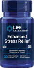 Life Extension Enhanced Stress Relief, Lemon Balm Extract, L-theanine, Gluten-Free, 30 Capsules