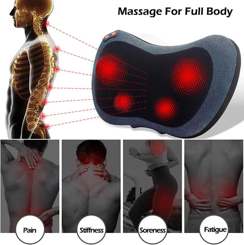 Papillon Shiatsu Neck Massager, Electric Back Massager with Heat, Deep Tissue Kneading Pillow for Pain Relief