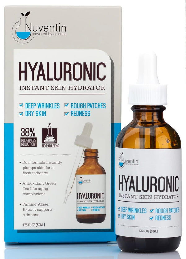 Hyaluronic Acid Serum Facial Booster for Face - Anti Aging Skin Care Hydro-Boost Moisturizer with Vitamin C & E, 1.75