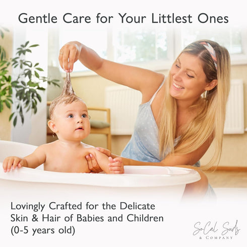 SoCal Suds & Company Organic Baby & Kids Conditioner, 12oz, Gentle Natural Ingredients for Sensitive Scalp