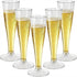 Torchero Placstic Champagne Flutes Disposable, 4.5 OZ, SilverGlitter, 100 Count, Party Supplies for