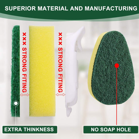 Dish Wand Refills 8 Packs - Sponge Replacement Heads for Kitchen Cleaning, Dish Wand Sponge Refill