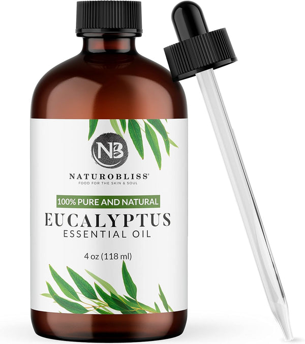 NaturoBliss 100% Pure Natural Undiluted Eucalyptus Essential Oil - 4oz, Therapeutic Grade