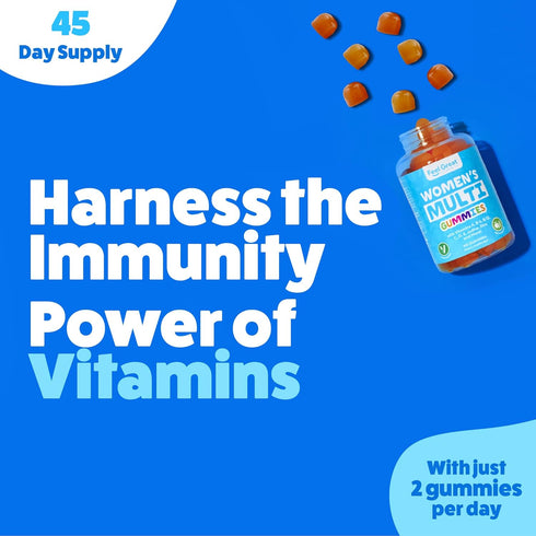 Multivitamin Gummy for Women by Feel Great Vitamin Co, Chewable Supplement with Vitamins A, B, C, D, E, Biotin