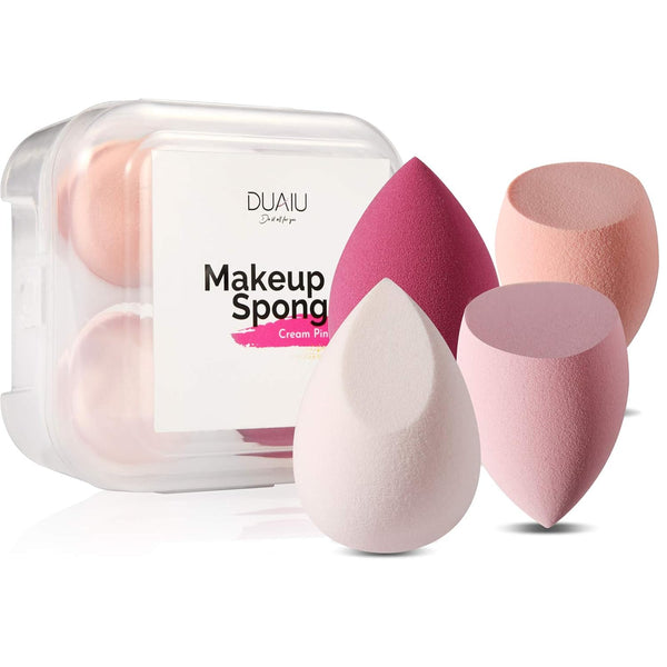 DUAIU 4 Pcs Makeup Sponge Set, Beauty Sponge Foundation Blending Sponges for Liquid, Cream, and Powder