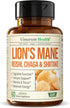 60 High Potency Lions Mane Supplement Capsules - Cognitive & Immune Support with Shiitake, Reishi, Maitake & Chaga