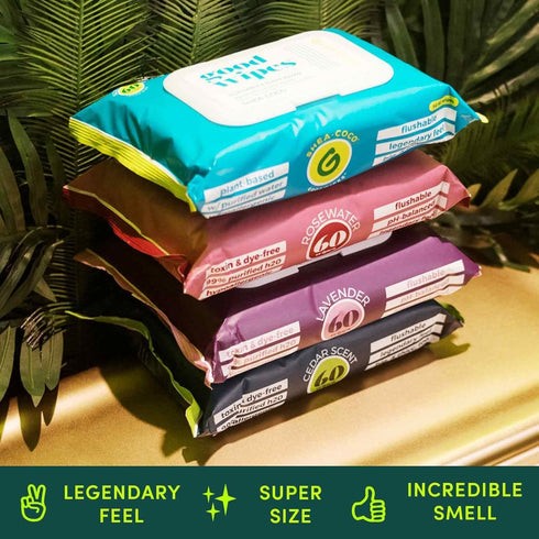 Pack, 240 Count (4 Packs) Goodwipes Flushable Butt Wipes Made with Vitamin E & Aloe - Soft & Gentle Wet Wipe Dispenser