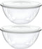 PLASTICPRO Disposable 48 Ounce Round Crystal Clear Plastic Serving Bowls with Lids, Snack or Salad Bowl, Pack of 4