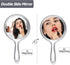 Jetec Double-Sided Hand Mirror - Handheld 1X/2X Magnifying Mirror with Handle, Rounded Shape Makeup Mirror (Clear)