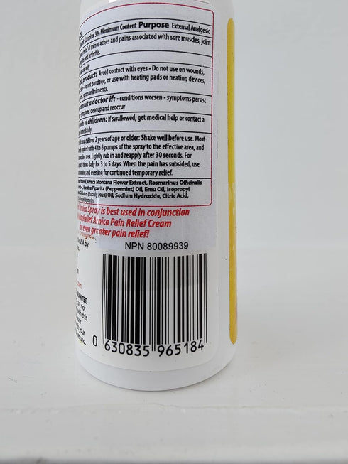 MaxRelief Arnica Pain Relief Spray - Fast-Acting Muscle & Joint Pain Relief - Natural Formula - Travel Size - 2 Oz