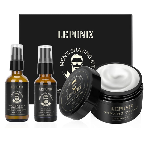 Shaving Kit for Men - Essential Gift Set Includes Sandalwood Shaving Cream, After Shave Lotion, and Pre Shave Oil for