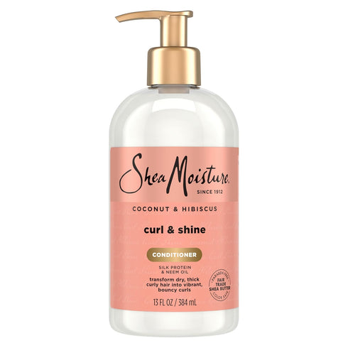 SheaMoisture Curl & Shine Conditioner, Coconut & Hibiscus, 13 oz for Thick Curly Hair