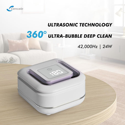 Ultrasonic Retainer Cleaner Machine - 2 Digital Timer, U-V Dental Cleaning Pod, 180ml Portable Denture Cleaner, 42kHz
