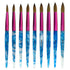 PANA Pure Kolinsky Acrylic Nail Brush - Round Shape Pink Ferrule with White Swirl Blue Handle (Size 6)