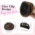 REECHO 2 PCS Mini Claw Clip in Messy & Cat Ears Hair Bun Extensions HB001 Wig Accessory Updo Hairpieces for Women Girls (Pack of 2-3.5" Wavy, Medium Brown with Highlights)