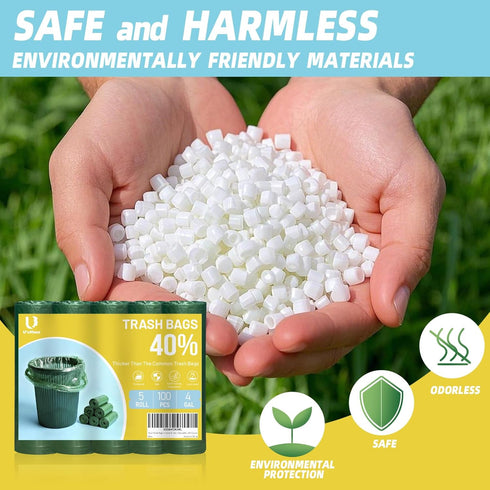 UNMEEE 10 120 Counts Gallon Trash Bags Extra Strong Tall Garbage Bags, Biodegradable Wastebasket Liners for Kitchen