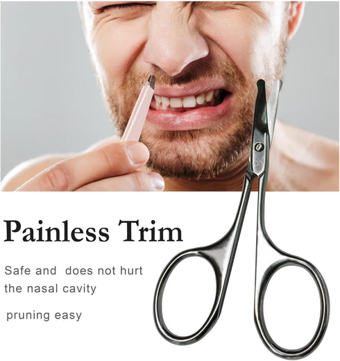 Safety Nose Hair Cuticle Scissors, Beauty Grooming Scissors for Nose Hair Trimming, Rounded Blade with Ergonomic Handle