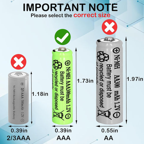 Lombaour 1.2v 300mAh Light(10 Packs) NIMH AAA Long Life Low Self Discharge Batteries,Triple A Rechargeable Pre-Charged