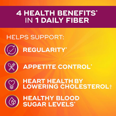 Metamucil 4-in-1 Fiber Supplement for Digestive Health, Orange Flavored Psyllium Husk Fiber Powder