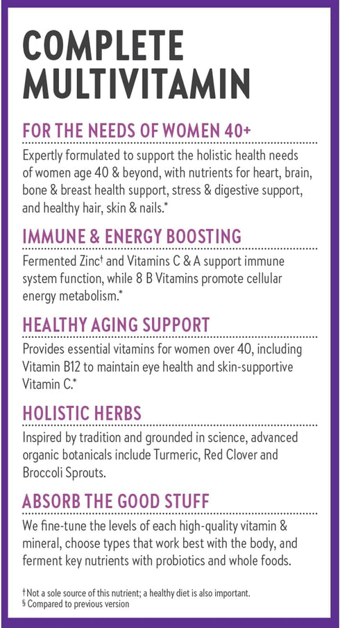 New Chapter Women's Multivitamin 40 Plus for Energy, Healthy Aging + Immune Support, 48 Count