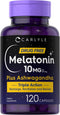 Carlyle Melatonin 10mg with Ashwagandha | 120 Capsules | Triple Strength Formula, Non-GMO, Gluten Free