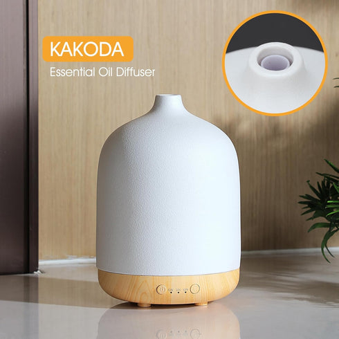 kakoda 250ml Ceramic Essential Oil Diffusers for Home, Decorative Bedroom Aromatherapy Scent Air Diffuser Ultrasonic