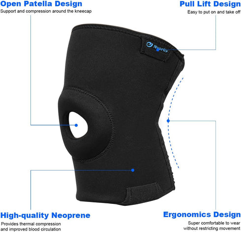 Nvorliy Plus Size Knee Compression Sleeve, Knee Brace for Large Legs, Medical Support for Pain Relief