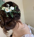 Wedding Bridal Comb Camellia Hair Comb with Ranunculus Green Leaf Floral Clip Headpiece 2002