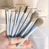 8 Pieces Makeup Brush Set for Foundation, Blush, Concealer, Eye Shadow, and Eye Liner, Travel Makeup Bag (Blue)