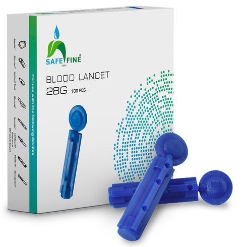 28G 3mm Blood Lancets, 100 Pcs Box Diabetic Lancets for Testing, Fits Most Lancit Devices, Sterile Safety Lancets