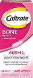 Caltrate 600 Plus D3 Calcium and Vitamin D Supplement Tablets, 60 Count, Bone Health