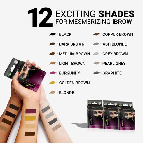 Mina ibrow Hair Color | Natural Spot Coloring Hair Tinting Powder, Water and Smudge Proof, No Ammonia, No Lead, Black