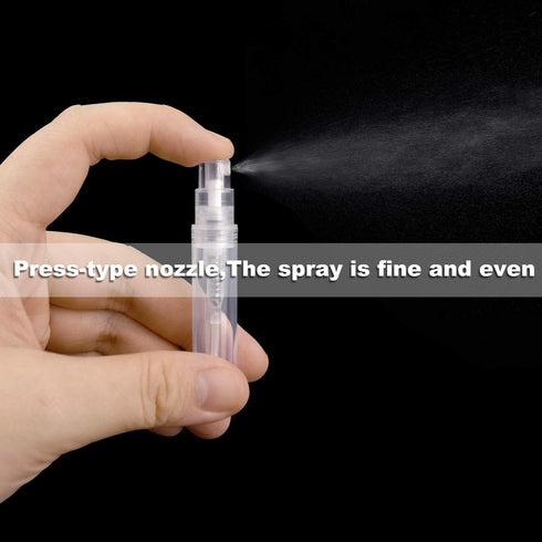 Thyores 50pcs Mini Perfume Atomizer, Clear Plastic Spray Bottle, Portable Fragrance Spray Bottle - 3ml