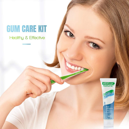 Gum Care Kit for Healthy Gums - VeriFresh All Natural Gum Gel and Stimulator/Massager