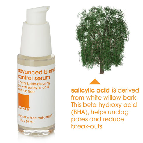 LATHER AHA + BHA Exfoliating Serum - Face Serum with Salicylic Acid & Lactic for Oily & Acne Prone Skin