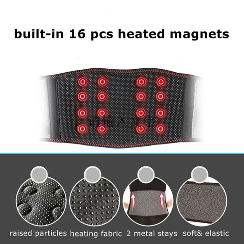Cordless Heating Lower Back Brace, Adjustable Support Belt for Pain Relief, Heated Waist Wrap for Men and Women